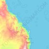 Mapa topográfico Islas del Mar del Coral, altitud, relieve
