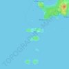Mapa topográfico Crveni otok, altitud, relieve