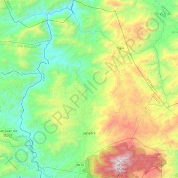 Mapa topográfico Lepaera, altitud, relieve