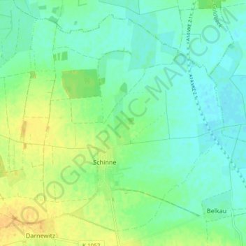 Mapa topográfico Schinne, altitud, relieve