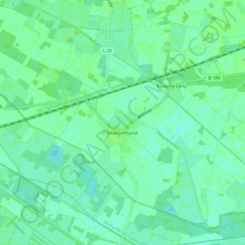 Mapa topográfico Miesterhorst, altitud, relieve