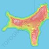 Mapa topográfico Christmas Island, altitud, relieve