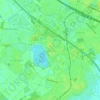 Mapa topográfico Rotter See, altitud, relieve