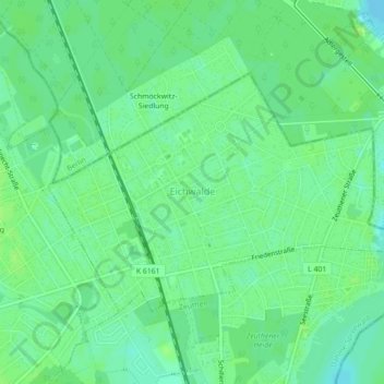 Mapa topográfico Eichwalde, altitud, relieve