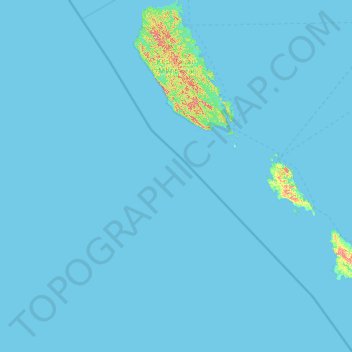 Mapa topográfico Mentawai Islands Regency, altitud, relieve