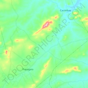 Mapa topográfico Papagaio, altitud, relieve