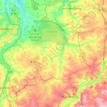 Mapa topográfico Nobitz, altitud, relieve