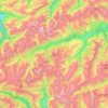 Mapa topográfico Surselva, altitud, relieve