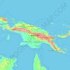Mapa topográfico Nueva Guinea, altitud, relieve
