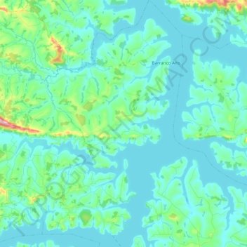 Mapa topográfico Barranco Alto, altitud, relieve