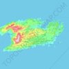 Mapa topográfico Vis, altitud, relieve