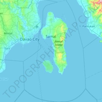 Mapa topográfico Samal, altitud, relieve