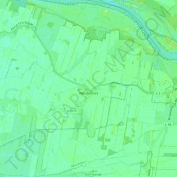 Mapa topográfico Wendemark, altitud, relieve