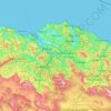 Mapa topográfico Vizcaya, altitud, relieve