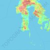 Mapa topográfico South Sulawesi, altitud, relieve