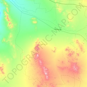 Mapa topográfico Trincheras, altitud, relieve