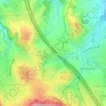 Mapa topográfico 53639, altitud, relieve