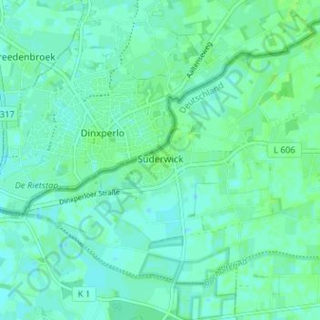 Mapa topográfico Suderwick, altitud, relieve