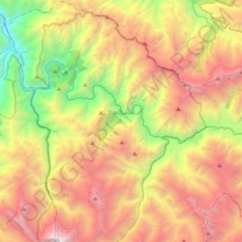 Mapa topográfico Machupicchu, altitud, relieve