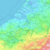Mapa topográfico Flandes, altitud, relieve