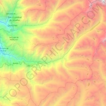 Mapa topográfico Ayaviri, altitud, relieve