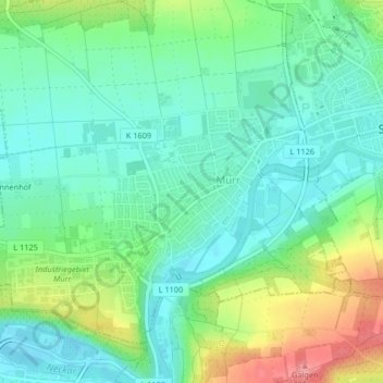 Mapa topográfico Murr, altitud, relieve