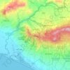 Mapa topográfico Ahuachapán, altitud, relieve