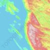 Mapa topográfico Grad Senj, altitud, relieve