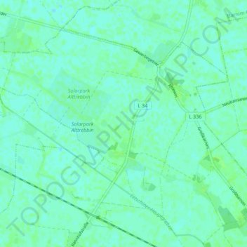 Mapa topográfico Alttrebbin, altitud, relieve