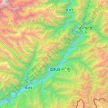 Mapa topográfico 德兴乡, altitud, relieve