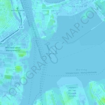 Mapa topográfico Pagenwerder, altitud, relieve