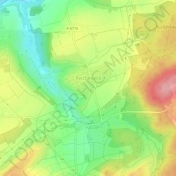 Mapa topográfico Reicheneck, altitud, relieve