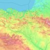 Mapa topográfico País Vasco (Euskal Herria), altitud, relieve