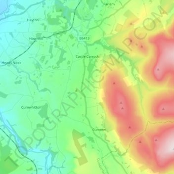 Mapa topográfico Castle Carrock, altitud, relieve