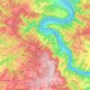 Mapa topográfico Boppard, altitud, relieve