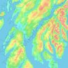 Mapa topográfico Loch Fyne, altitud, relieve