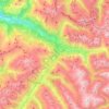 Mapa topográfico Klosters, altitud, relieve