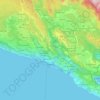 Mapa topográfico Primorsko-goranska županija, altitud, relieve