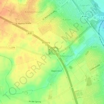 Mapa topográfico Gewässer, altitud, relieve