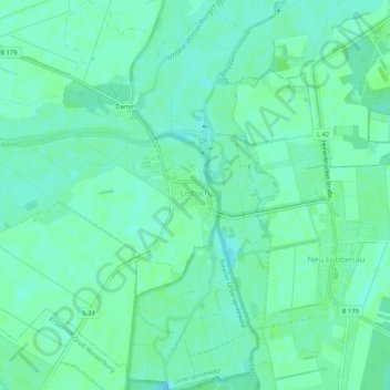 Mapa topográfico Leibsch, altitud, relieve