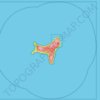 Mapa topográfico Isla de Navidad, altitud, relieve