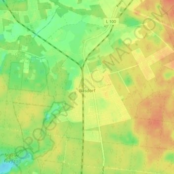 Mapa topográfico Basdorf, altitud, relieve