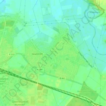 Mapa topográfico Luthe, altitud, relieve