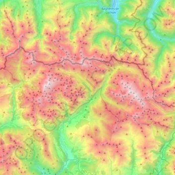 Mapa topográfico Parque Natural Posets-Maladeta, altitud, relieve