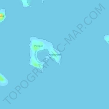Mapa topográfico Pulau Sabian, altitud, relieve