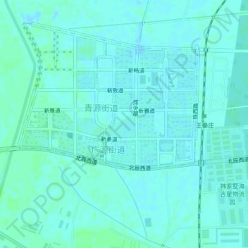 Mapa topográfico 双青公园, altitud, relieve