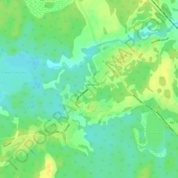 Mapa topográfico Корыхново, altitud, relieve