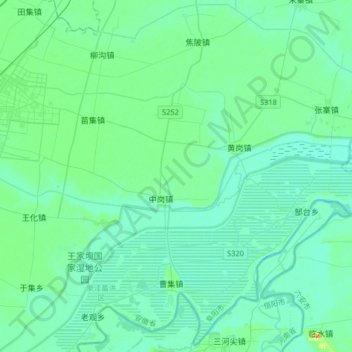 Mapa topográfico 谷河, altitud, relieve