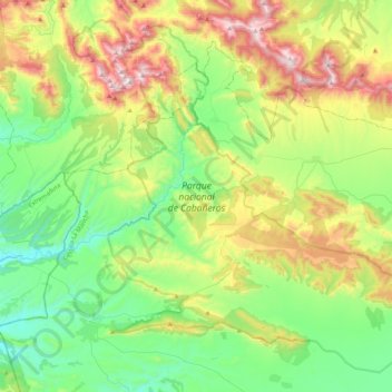Mapa topográfico Parque Nacional de Cabañeros, altitud, relieve