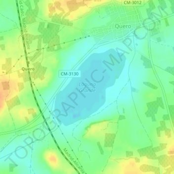 Mapa topográfico Laguna Grande, altitud, relieve